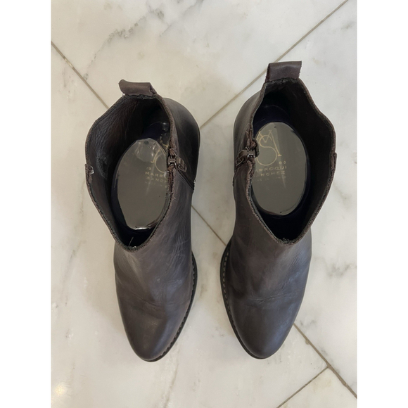 Marroqui Sanchez Women's Booties, Size 8, Brown Leather, Ankle Side Zip - Picture 3 of 10